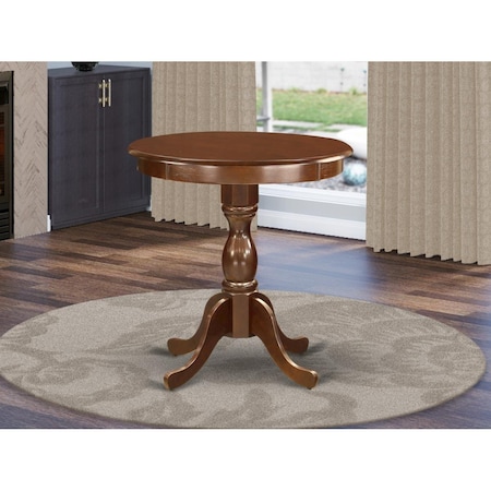 East West Furniture East West Furniture EST-MAH-TP Eden Amazing Small Dining Table with Oak Table Top Surface & Asian Wood Kitchen Table with Pedestal Legs EST-MAH-TP